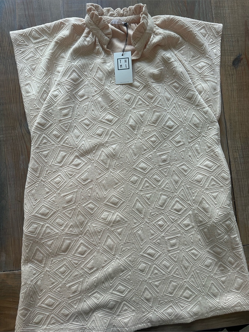 THML Spinout Short Sleeve Textured Dress Large NWT